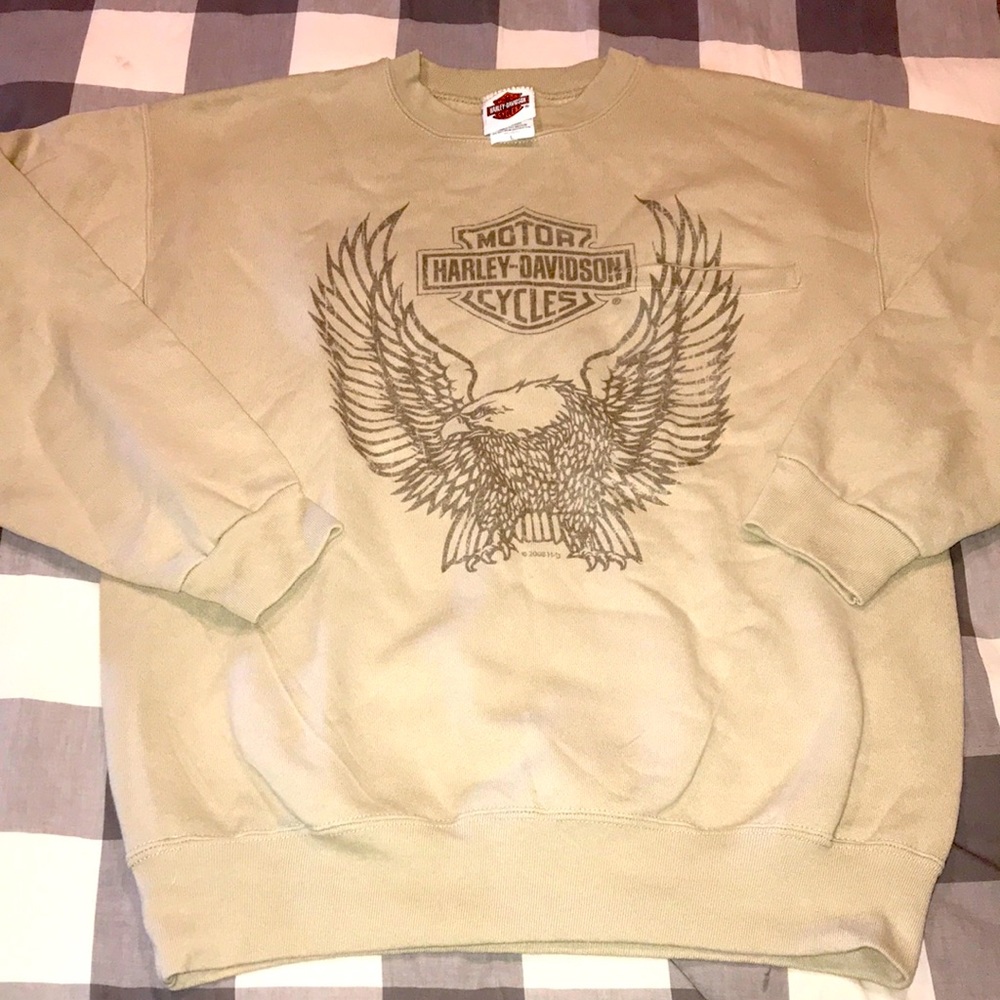 Harley Davidson crew neck sweater w pocket